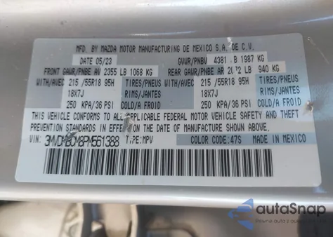 2023 Mazda Cx-30 2.5 S Preferred z USA, uszkodzony, nr VIN 3MVDMBCM8PM561388